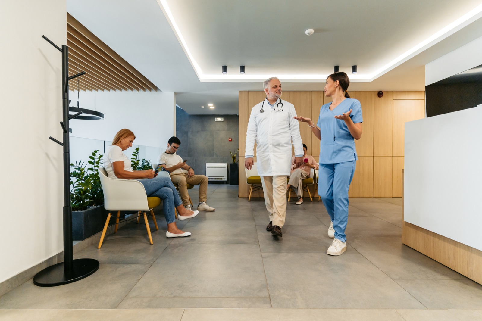 A clinic seeing a patient